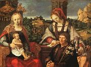 Lucas van Leyden Madonna and Child with Mary Magdalene and a Donor Sweden oil painting reproduction
